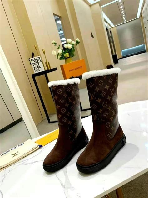 louis vuitton fuzzy boots.